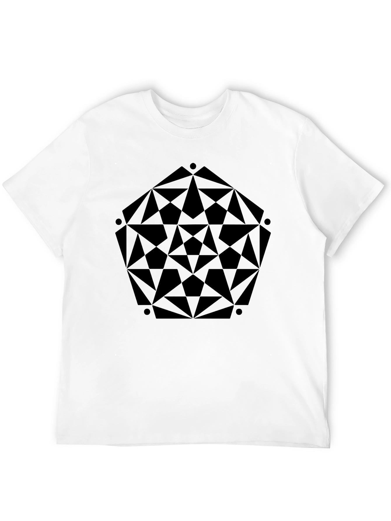 Geometric Print Black T-Shirt