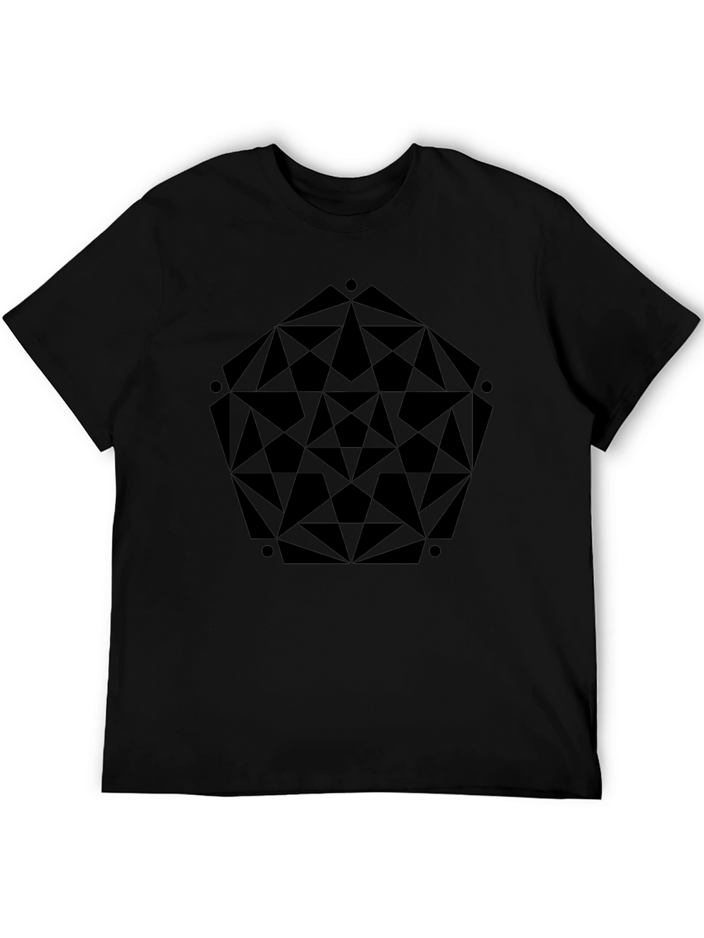Geometric Print Black T-Shirt