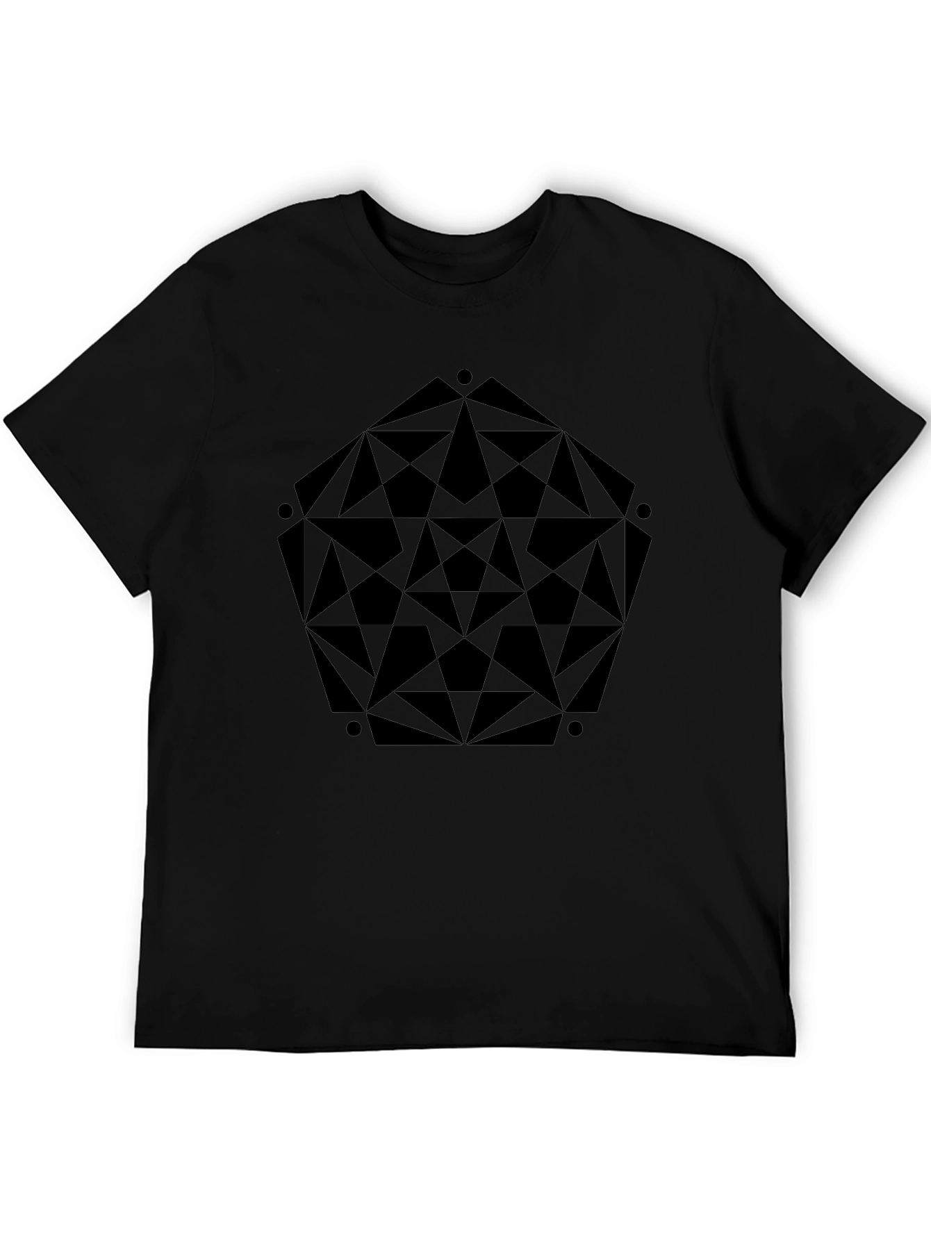 Geometric Print Black T-Shirt