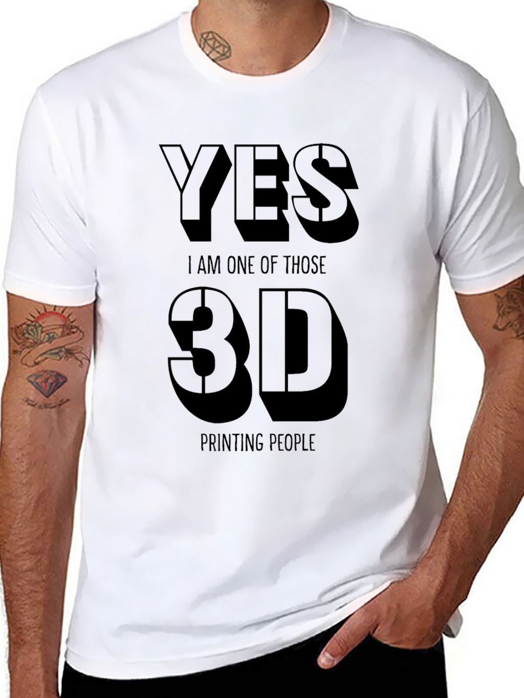 Yes 3D Printing People Black T-Shirt