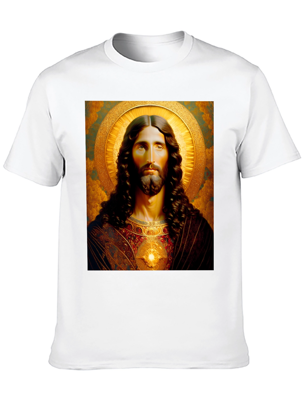 Jesus Christ Portrait Graphic T-Shirt - Black