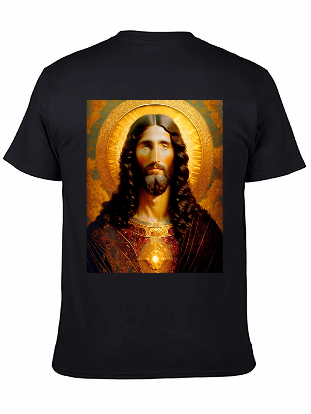 Jesus Christ Portrait Graphic T-Shirt - Black