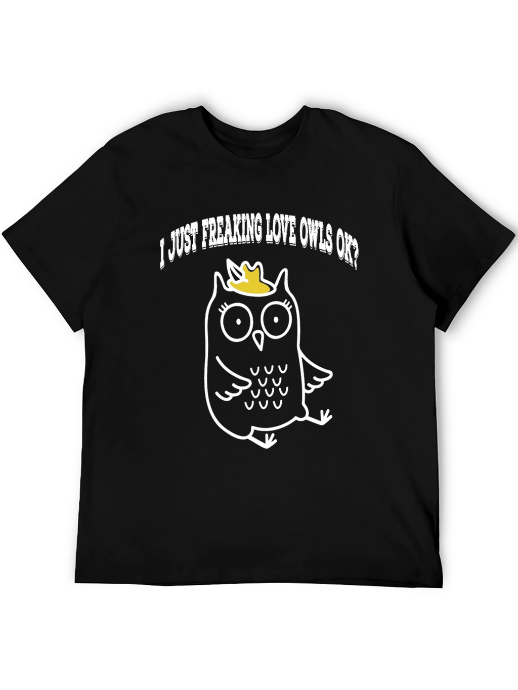 I Love Owls T-Shirt - Black Cotton Tee