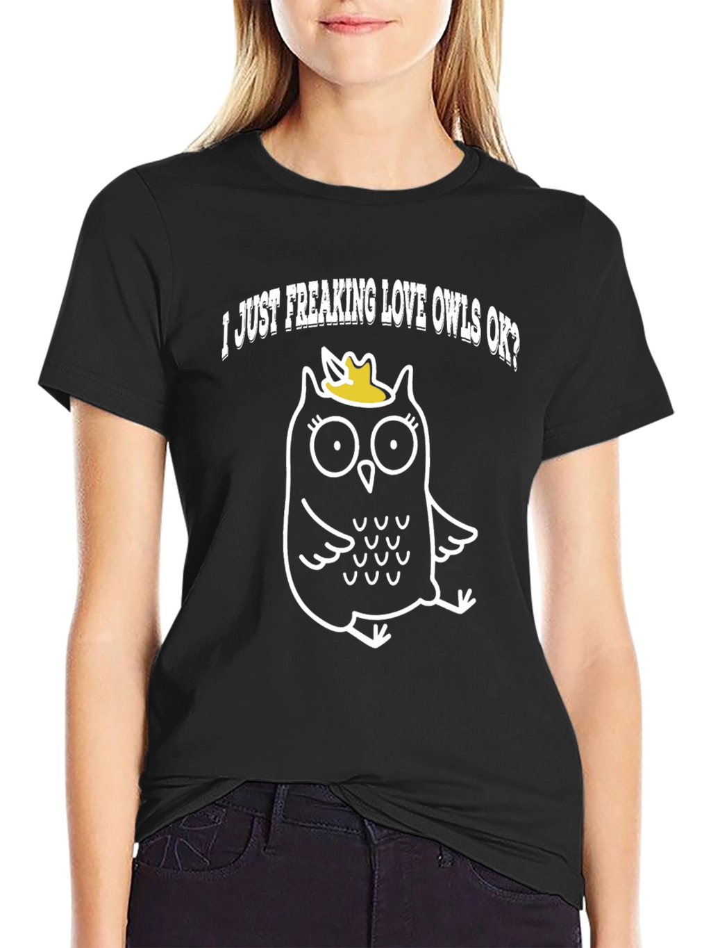 I Love Owls T-Shirt - Black Cotton Tee
