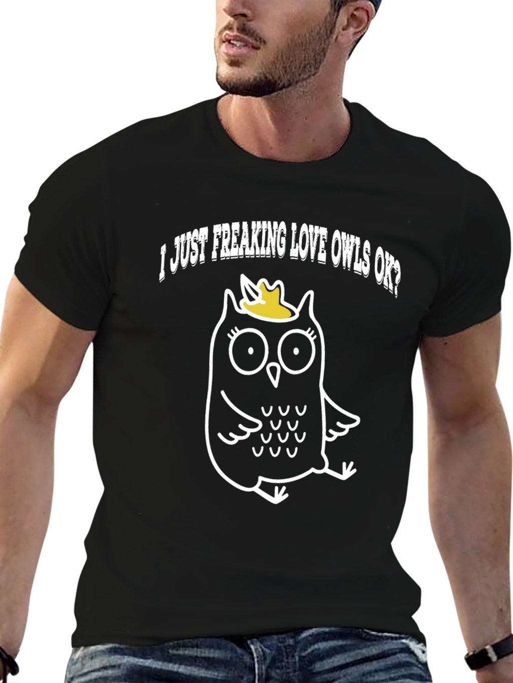 I Love Owls T-Shirt - Black Cotton Tee
