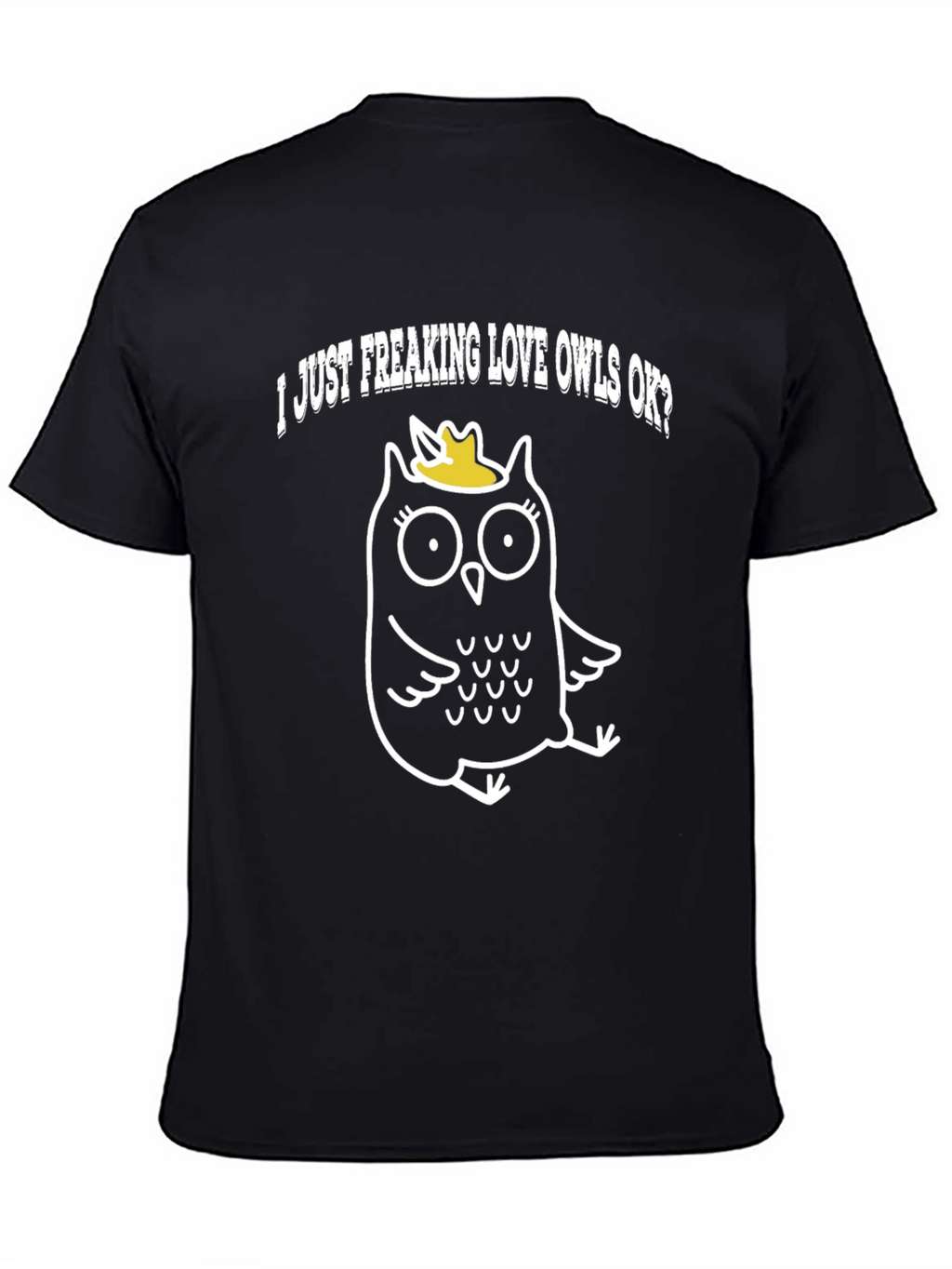 I Love Owls T-Shirt - Black Cotton Tee