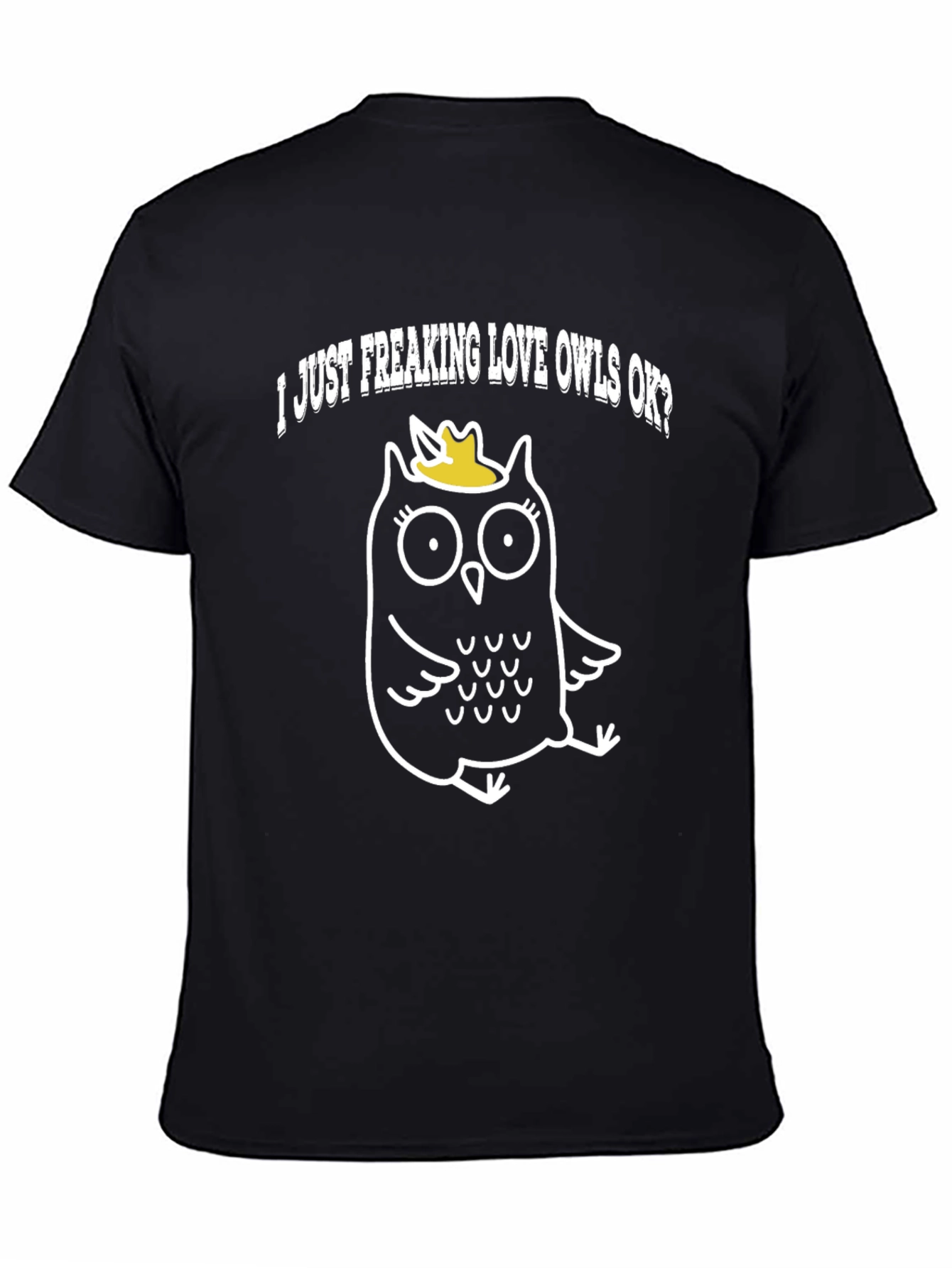 I Love Owls T-Shirt - Black Cotton Tee