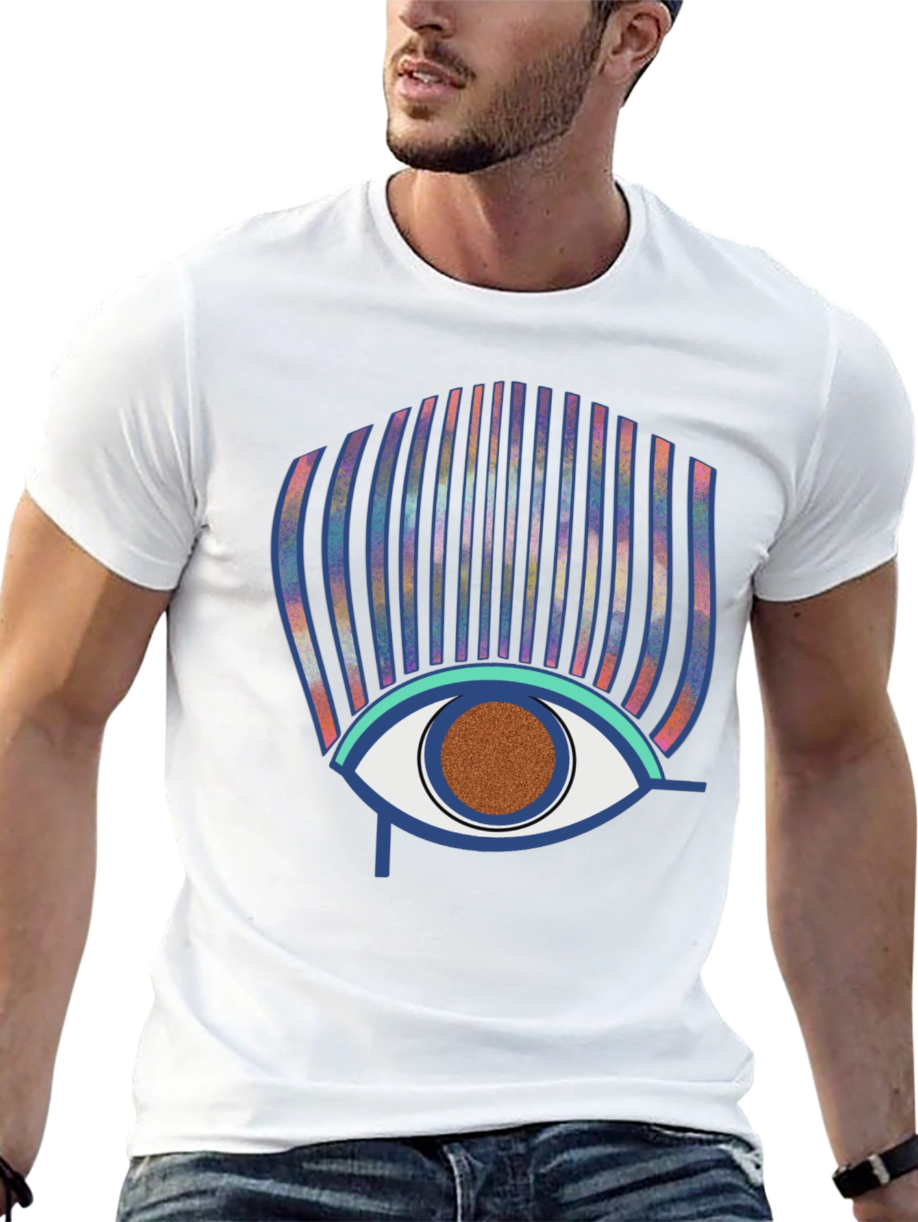 Eye of Horus Graphic Print Black T-Shirt