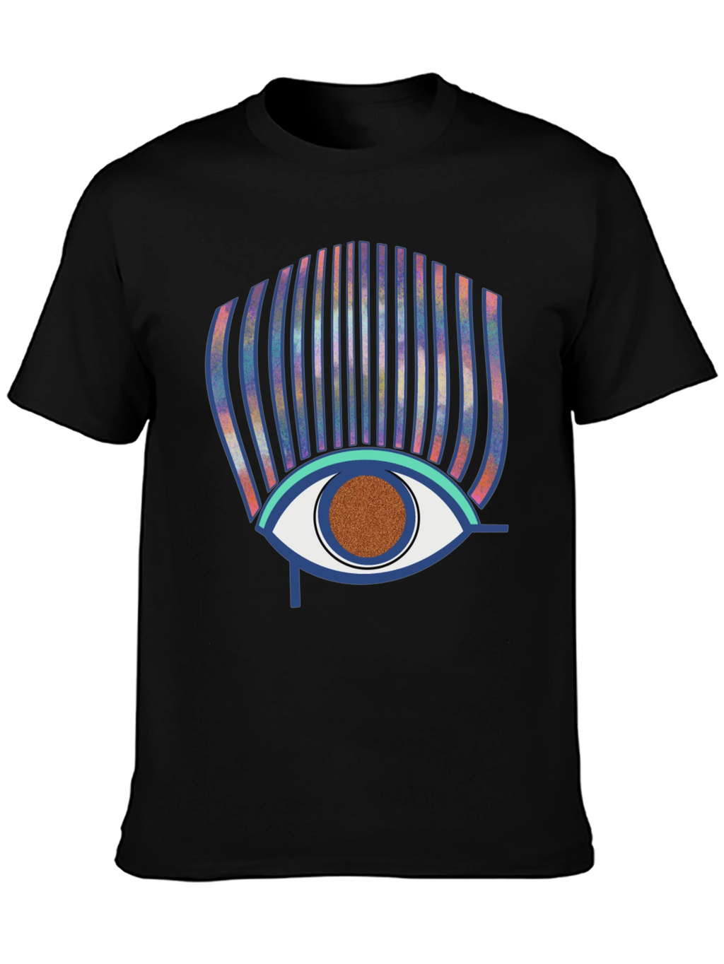 Eye of Horus Graphic Print Black T-Shirt