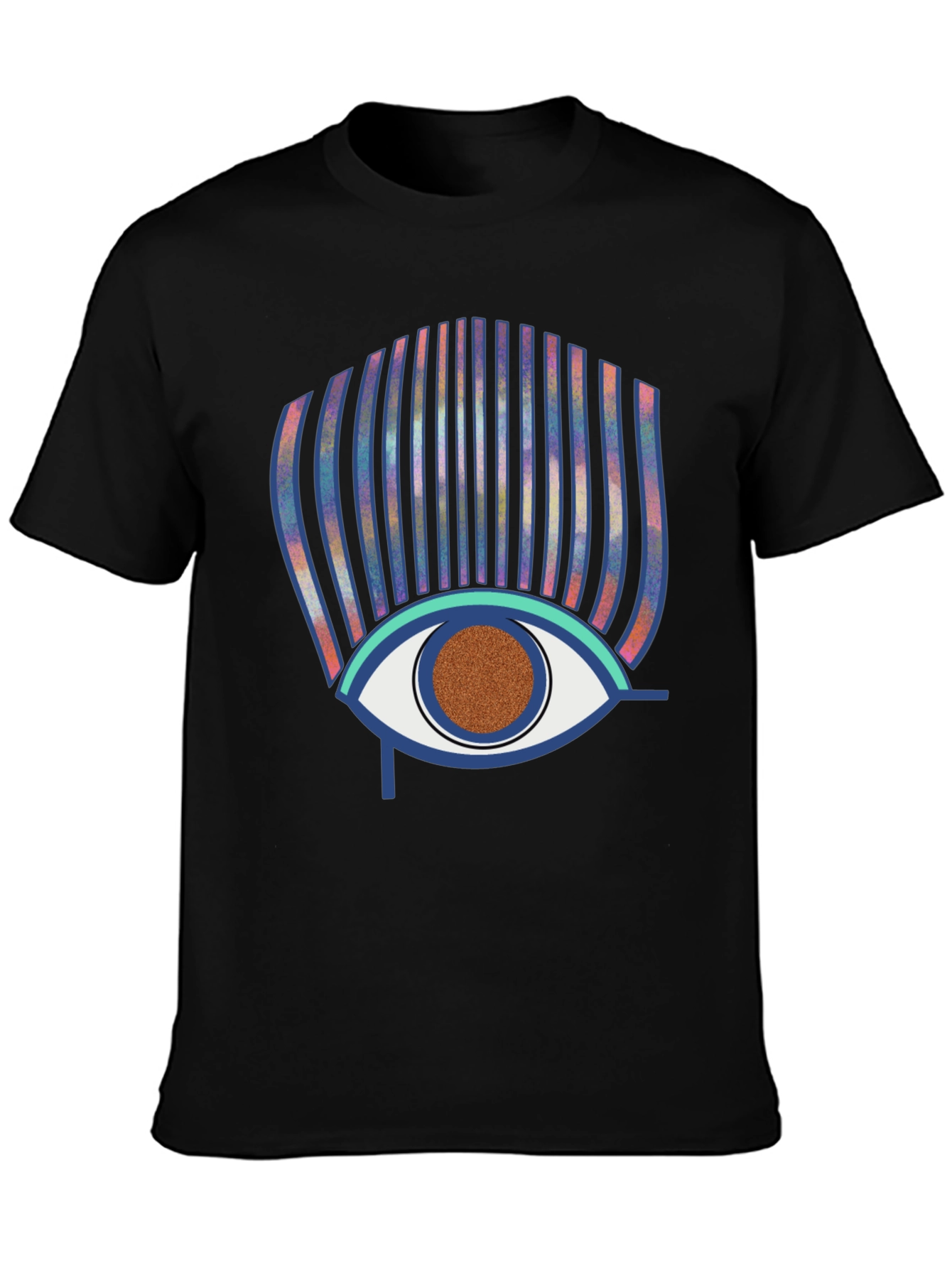 Eye of Horus Graphic Print Black T-Shirt