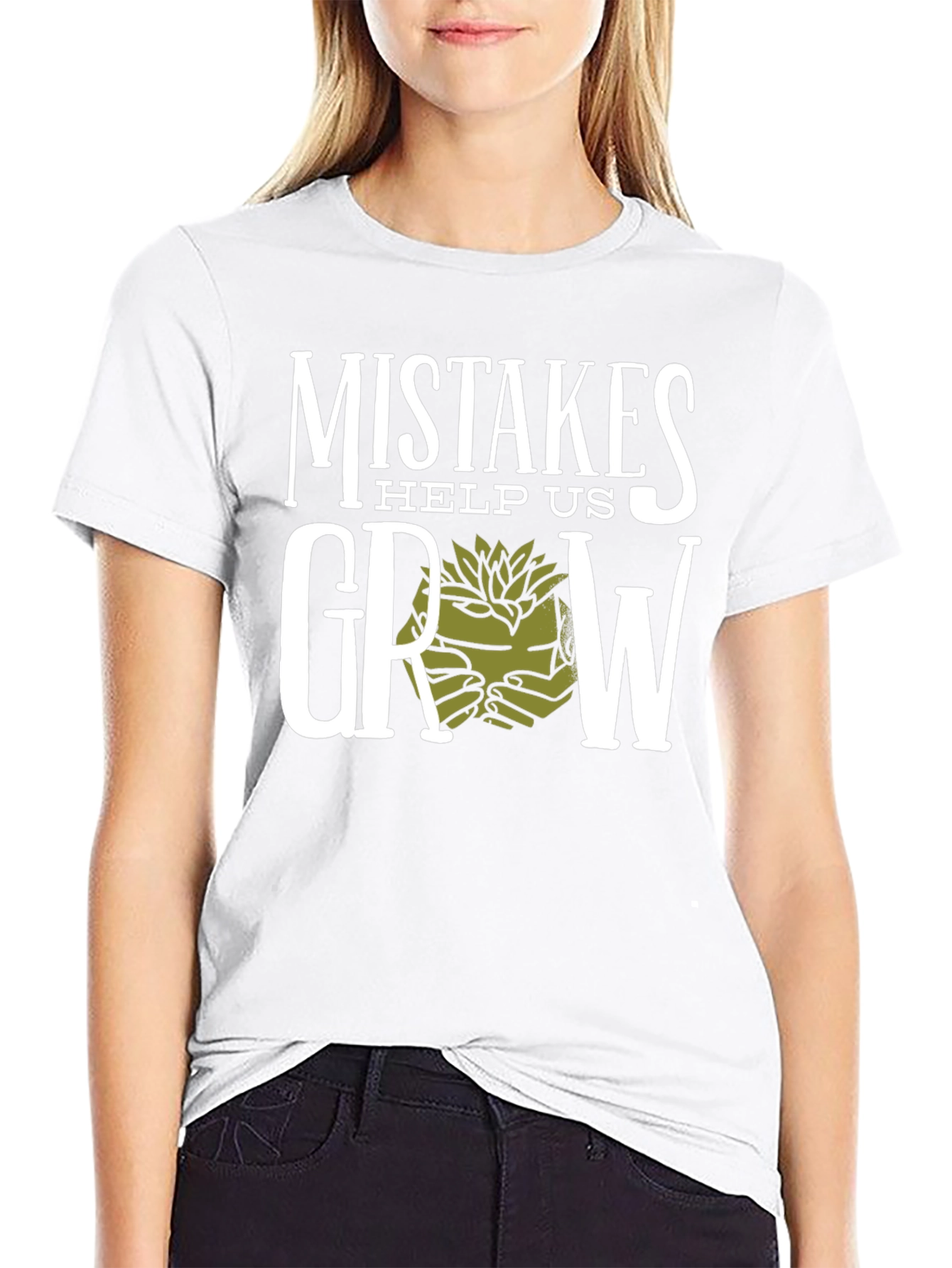 Mistakes Help Us Grow Graphic T-Shirt - Black