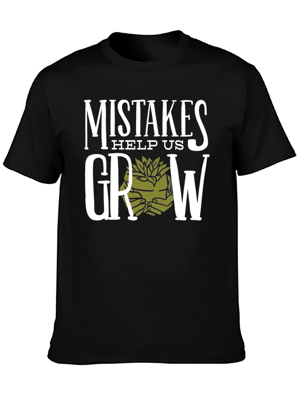 Mistakes Help Us Grow Graphic T-Shirt - Black