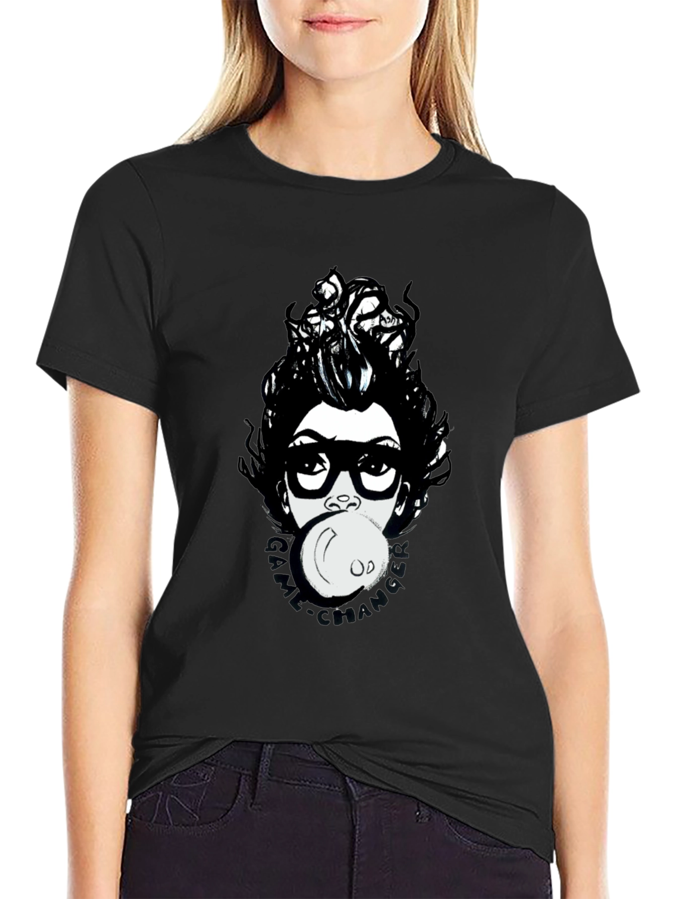 Funky Graphic Print T-Shirt - Bubble Gum Girl