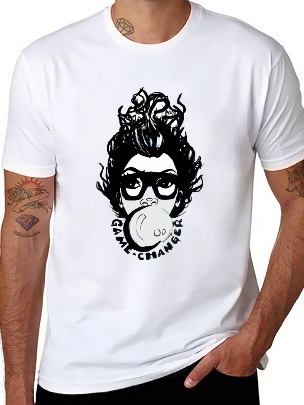 Funky Graphic Print T-Shirt - Bubble Gum Girl