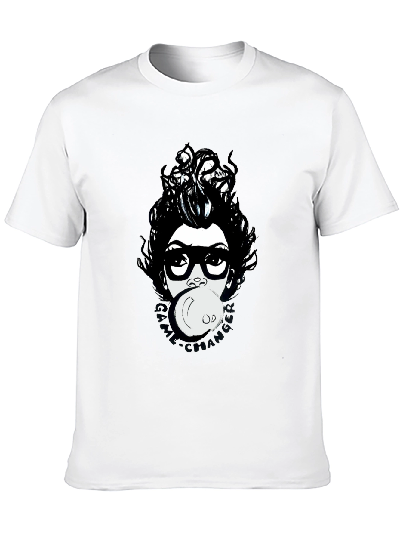Funky Graphic Print T-Shirt - Bubble Gum Girl