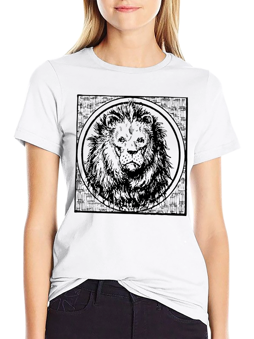 Lion Graphic Print Mens Black T-Shirt