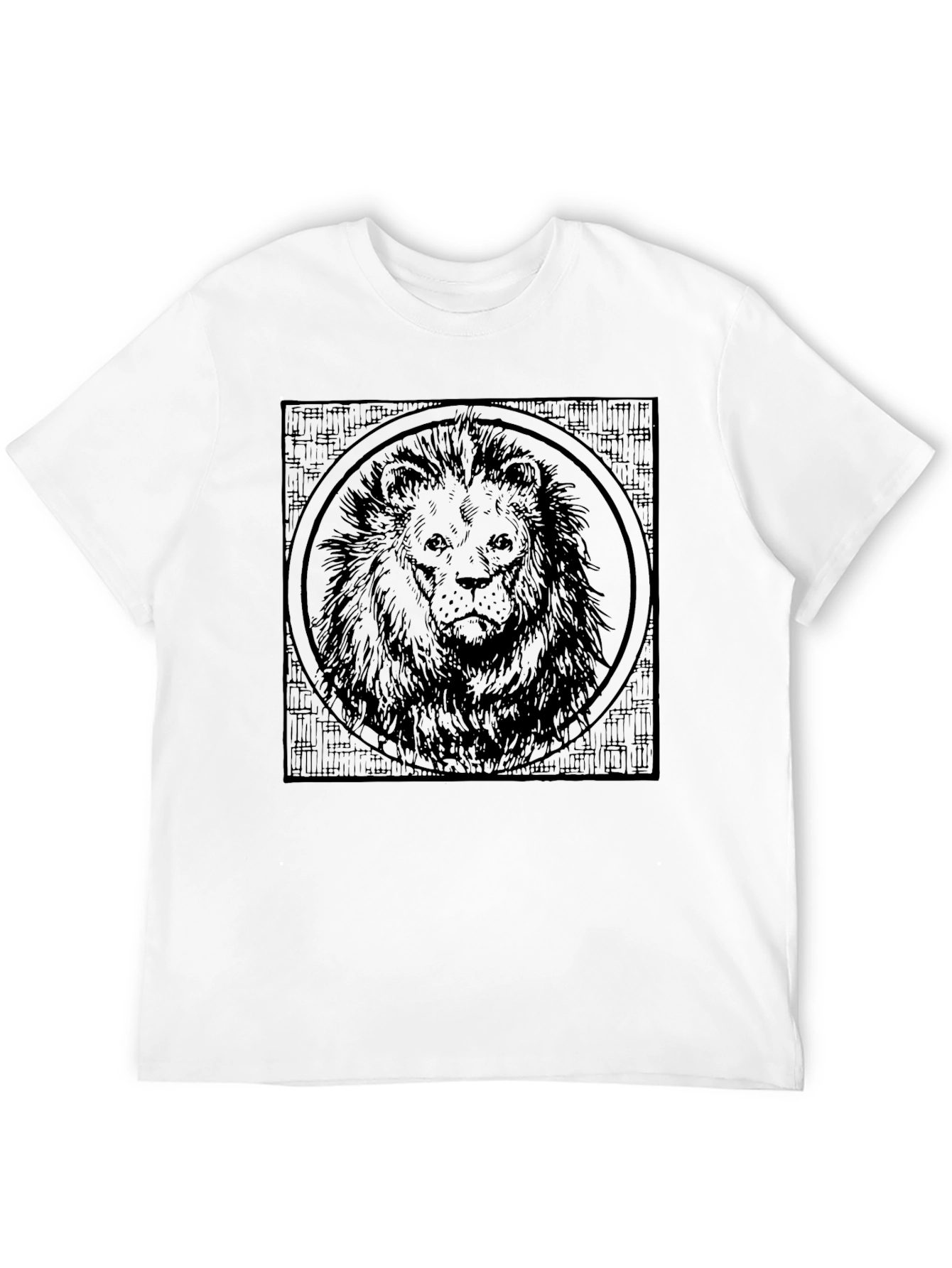 Lion Graphic Print Mens Black T-Shirt