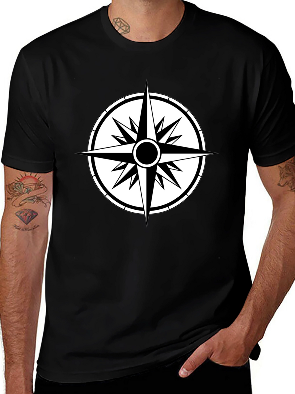 Compass Graphic Black T-Shirt