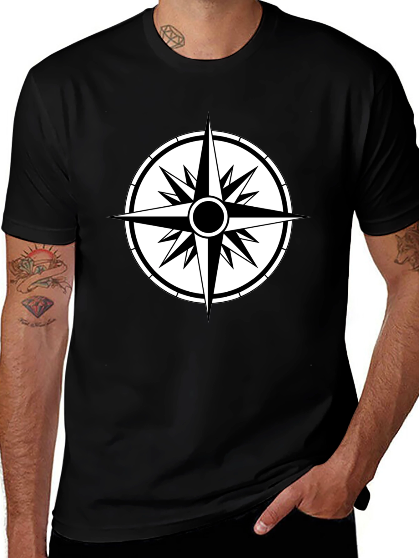 Compass Graphic Black T-Shirt