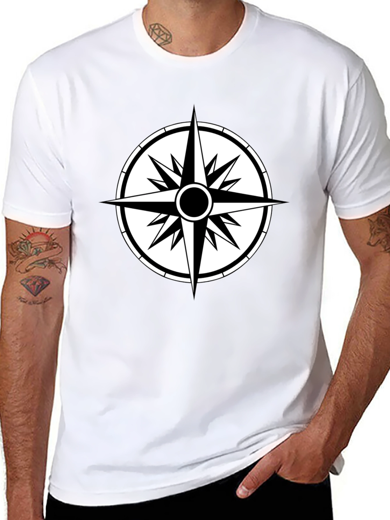 Compass Graphic Black T-Shirt