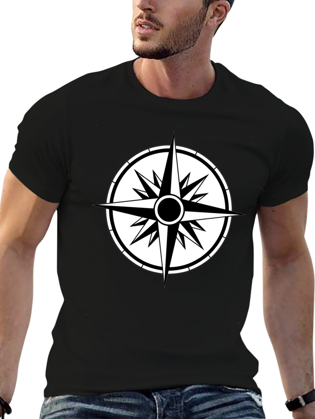 Compass Graphic Black T-Shirt