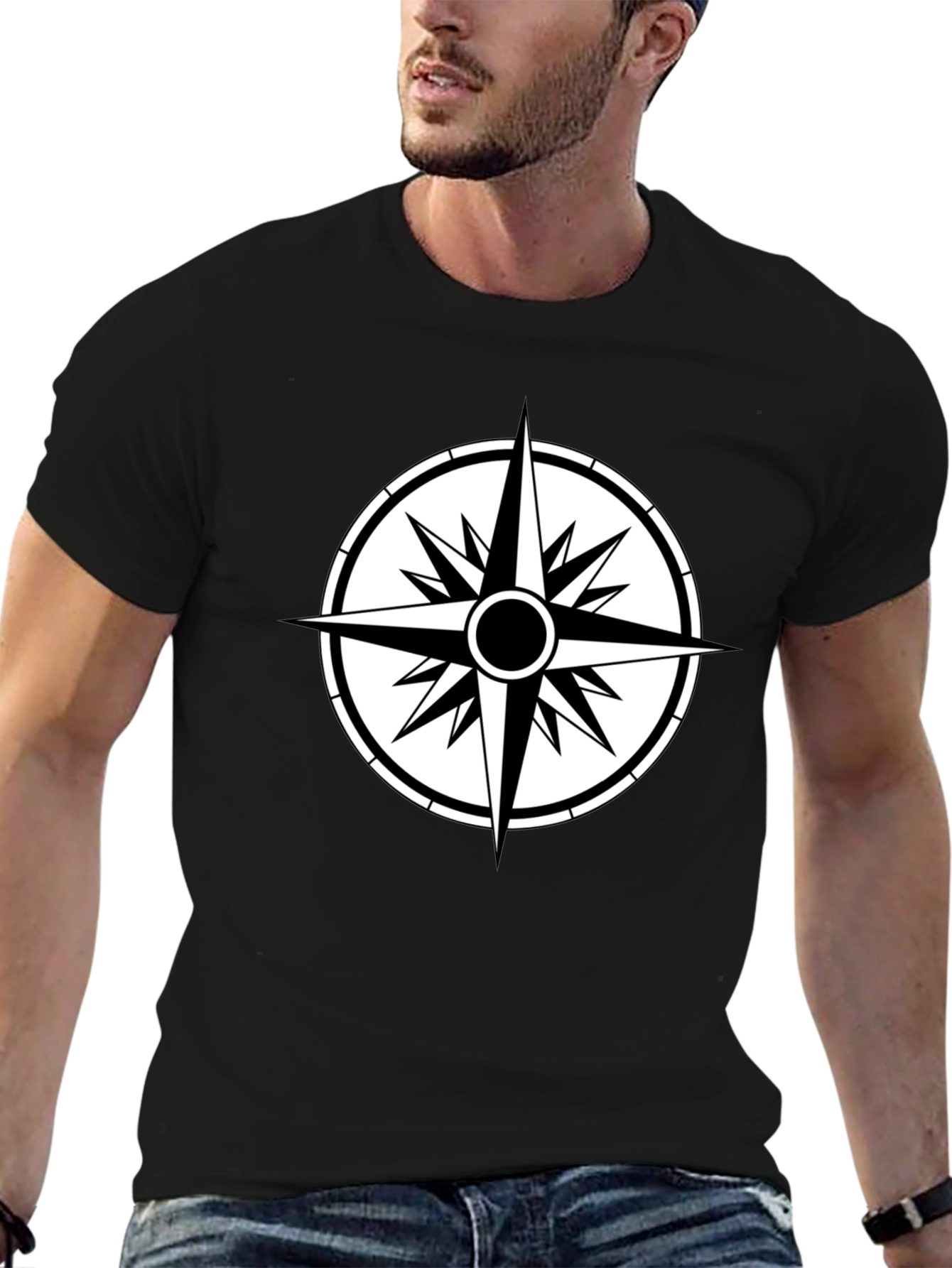 Compass Graphic Black T-Shirt