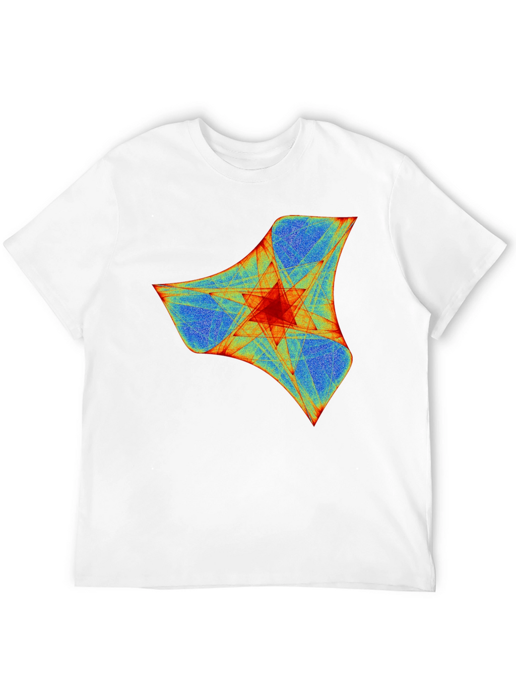 Abstract Geometric Print Crew Neck T-Shirt - Black