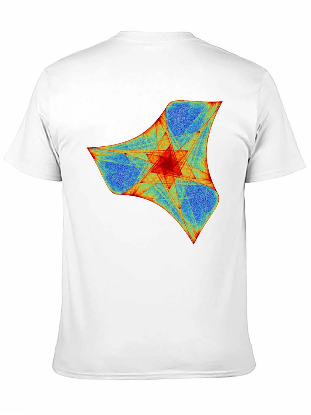 Abstract Geometric Print Crew Neck T-Shirt - Black