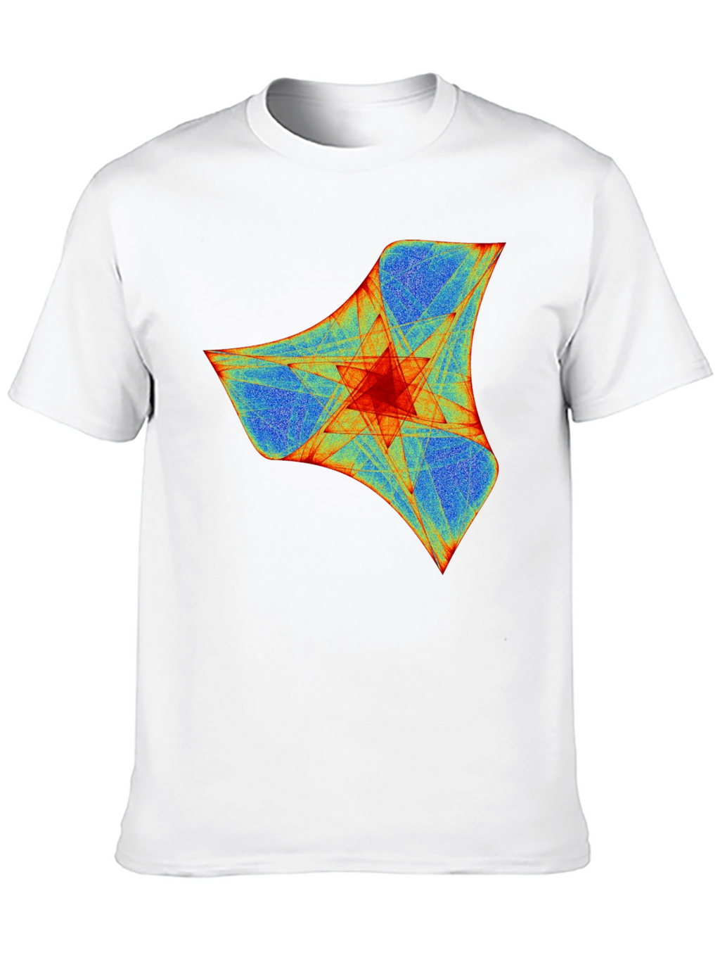 Abstract Geometric Print Crew Neck T-Shirt - Black