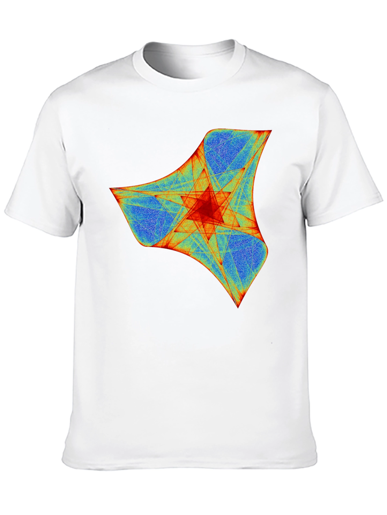 Abstract Geometric Print Crew Neck T-Shirt - Black