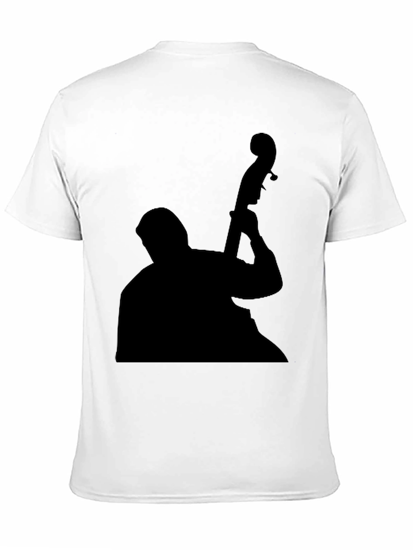 Jazz Bass Player Silhouette Black T-Shirt