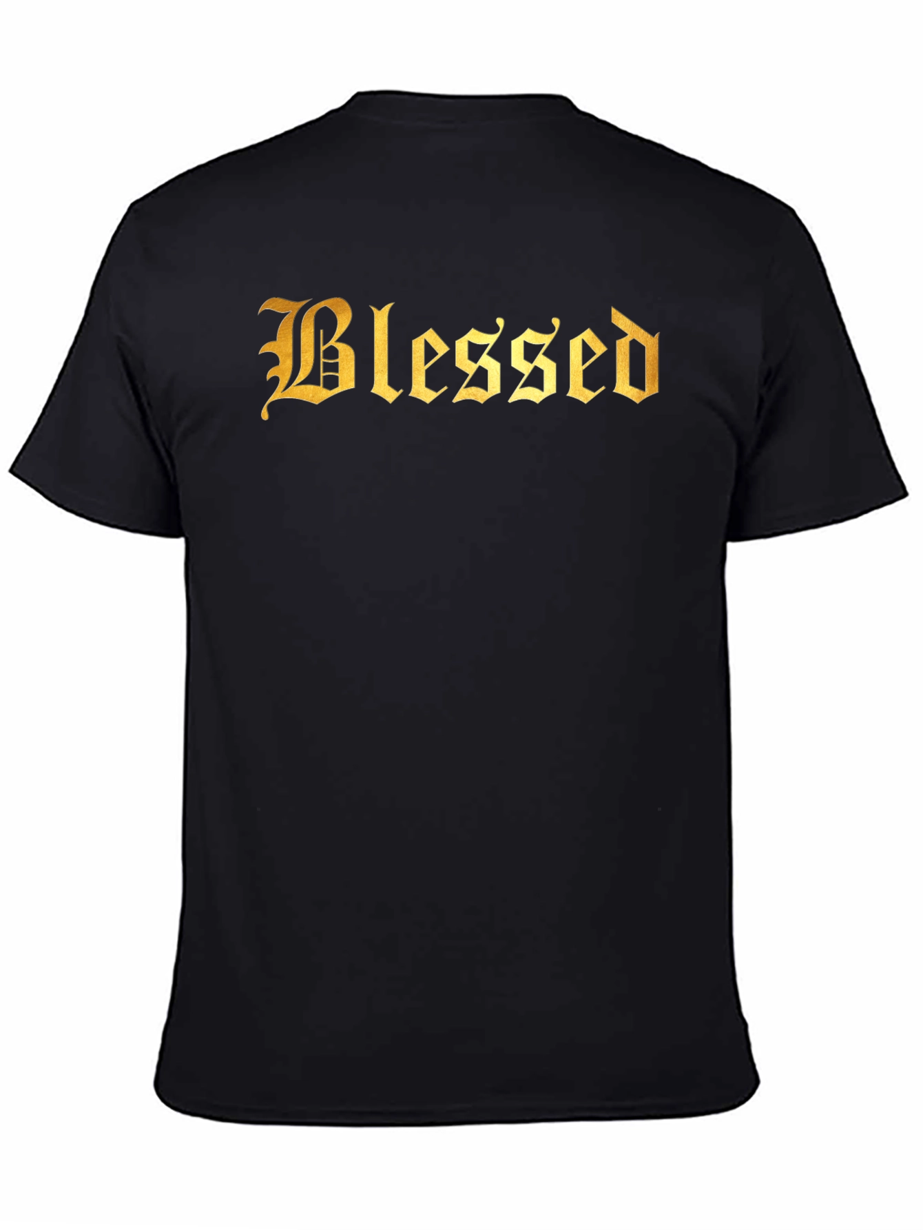 Blessed Gold Graphic Black T-Shirt