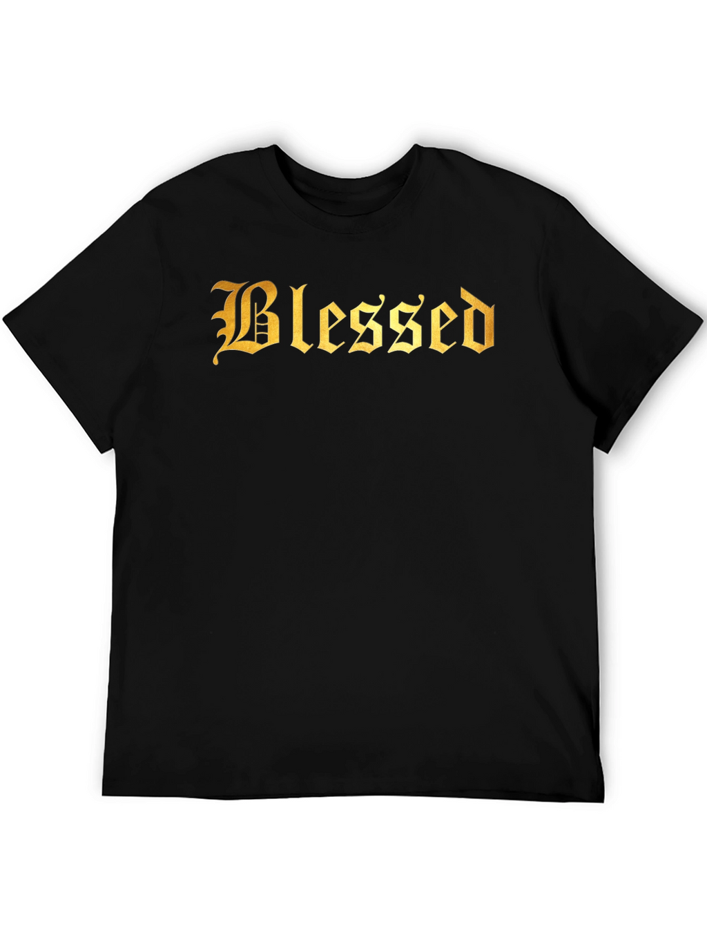 Blessed Gold Graphic Black T-Shirt