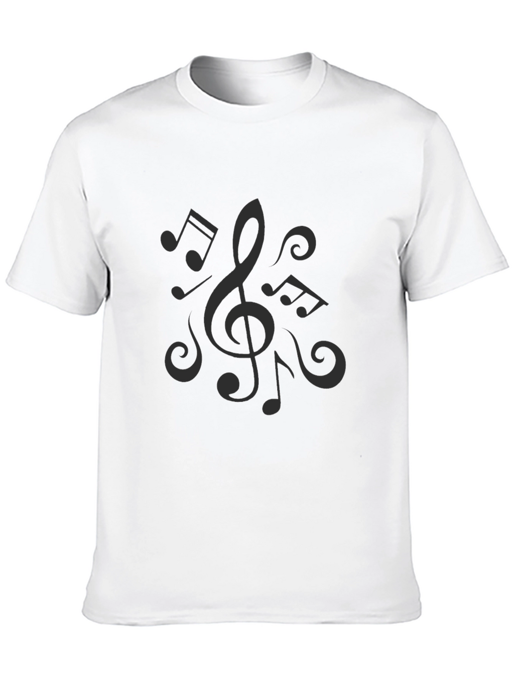Music Notes Black T-Shirt