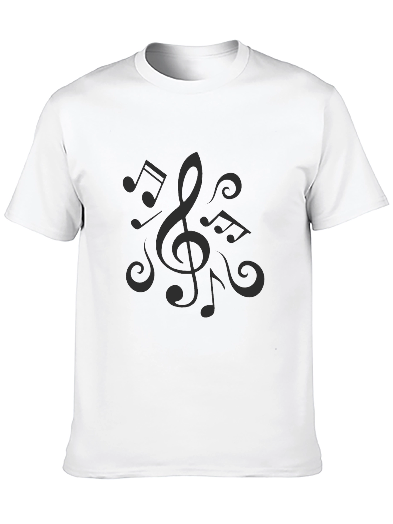 Music Notes Black T-Shirt