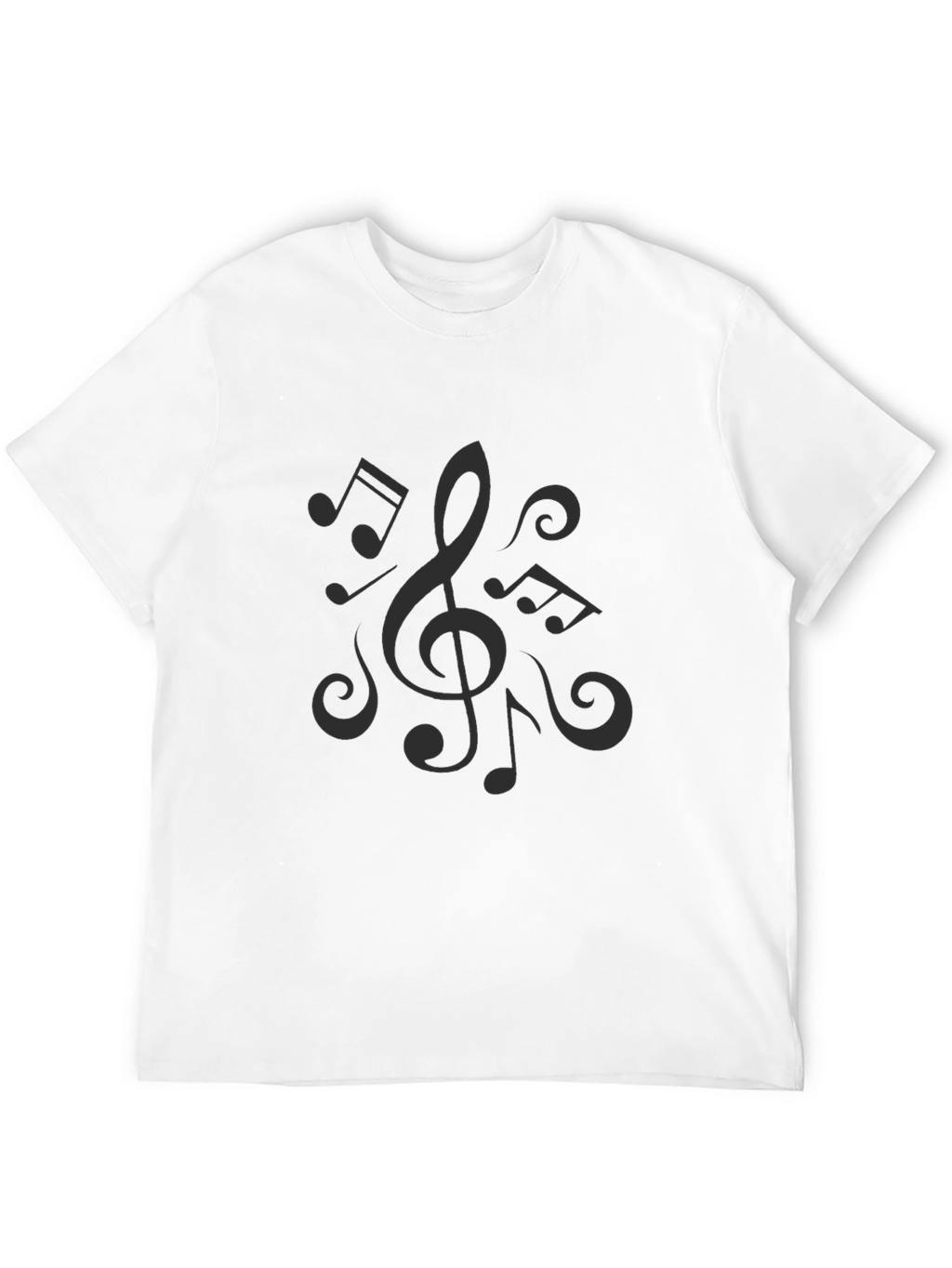 Music Notes Black T-Shirt