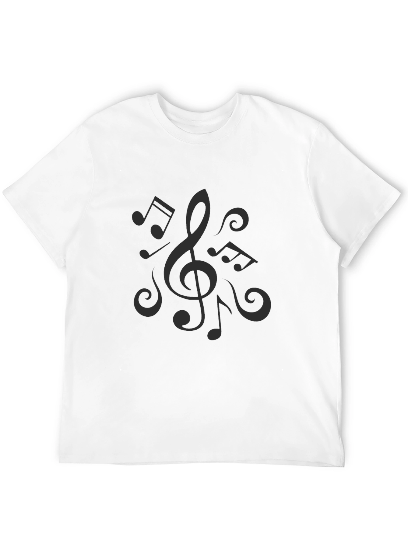 Music Notes Black T-Shirt