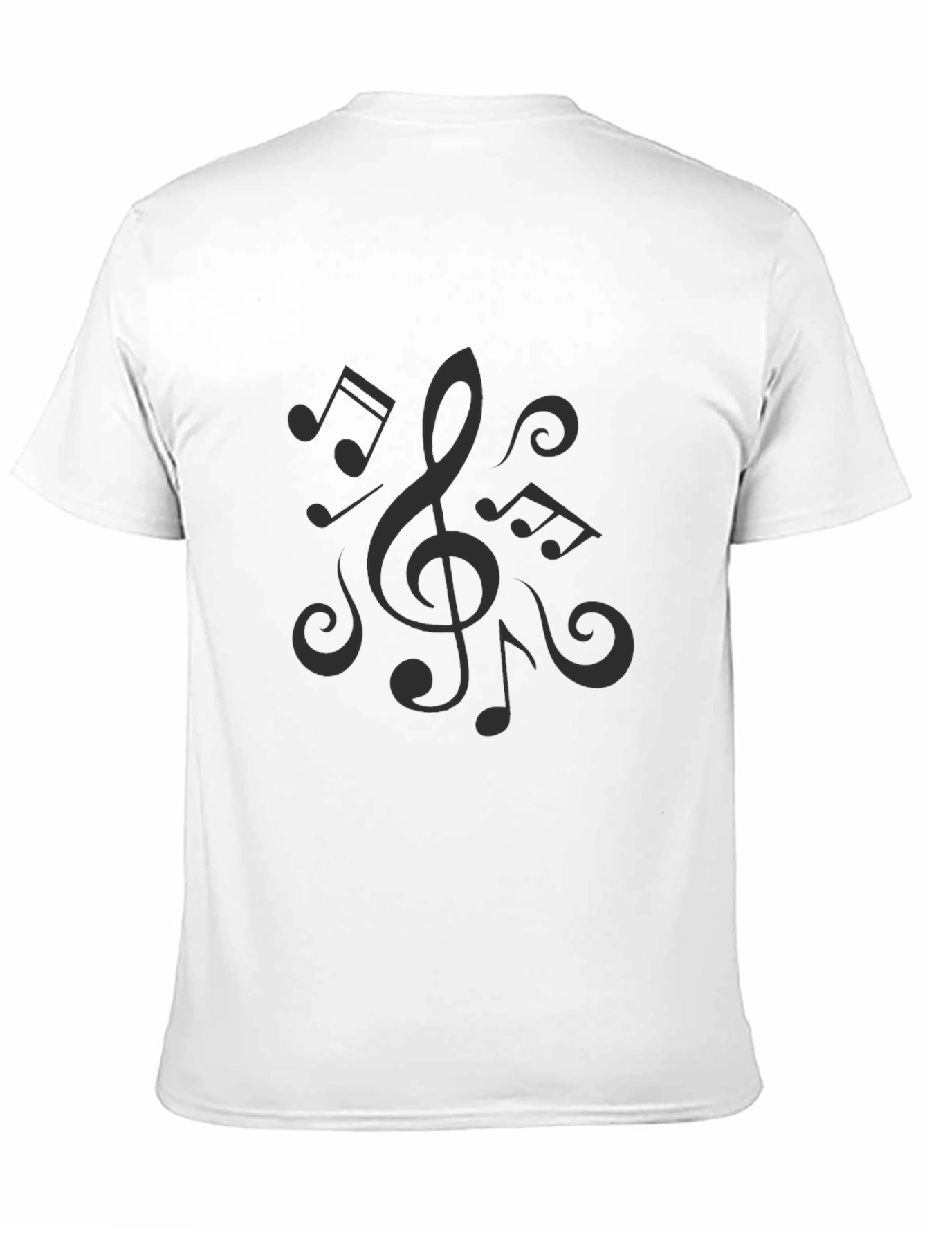 Music Notes Black T-Shirt