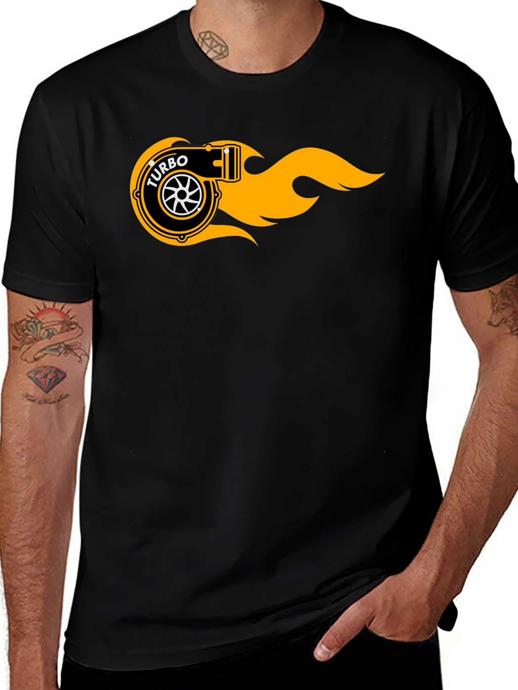 Turbo Flame Graphic Black T-Shirt