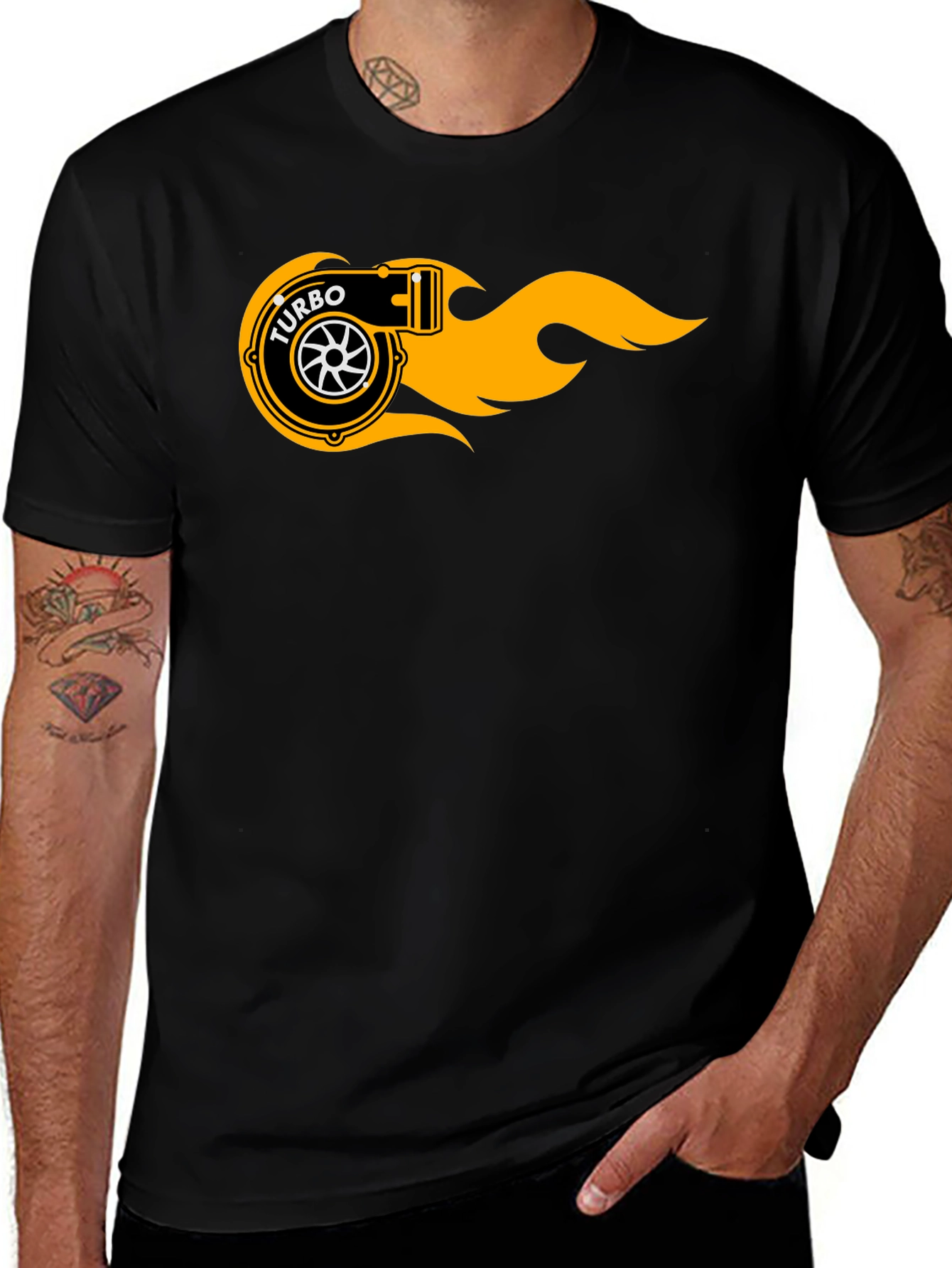 Turbo Flame Graphic Black T-Shirt