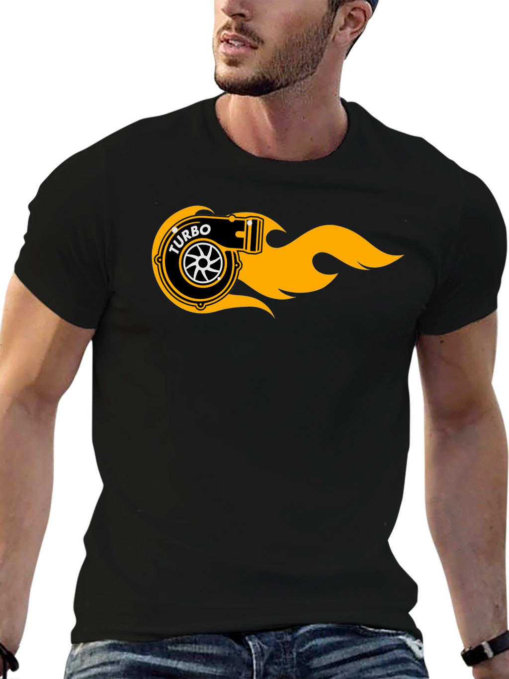 Turbo Flame Graphic Black T-Shirt