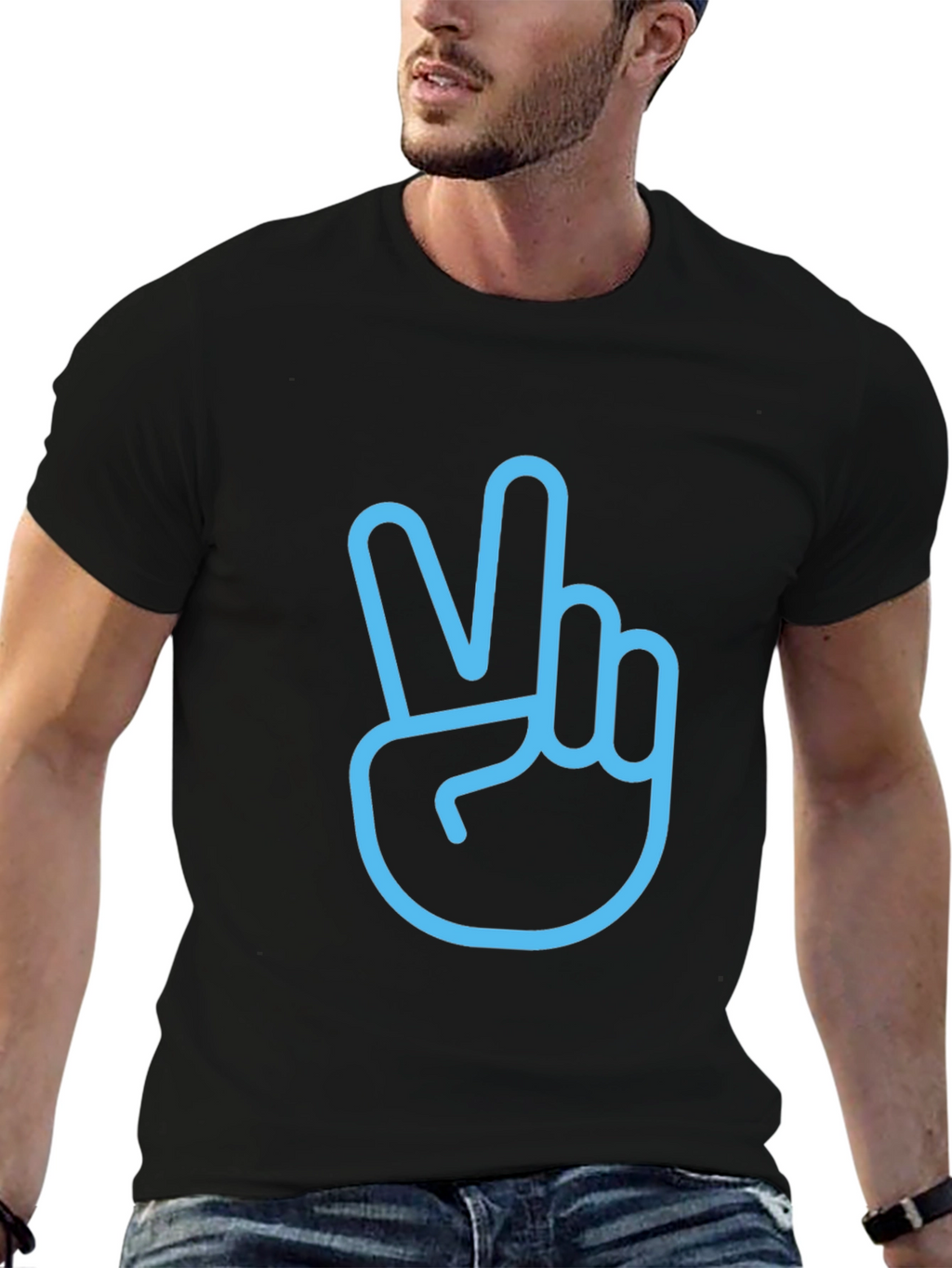 Peace Sign Graphic T-Shirt - Stylish Mens Black Tee