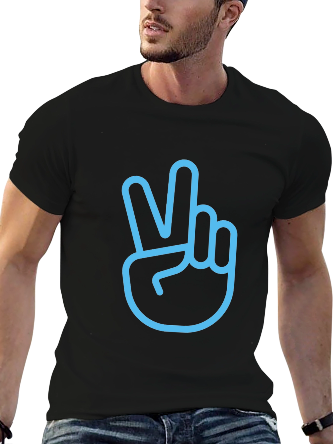 Peace Sign Graphic T-Shirt - Stylish Mens Black Tee