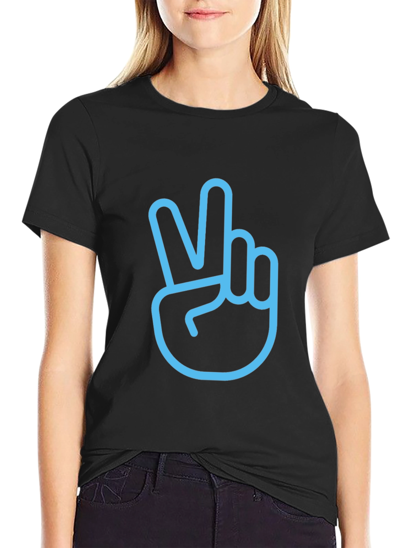 Peace Sign Graphic T-Shirt - Stylish Mens Black Tee