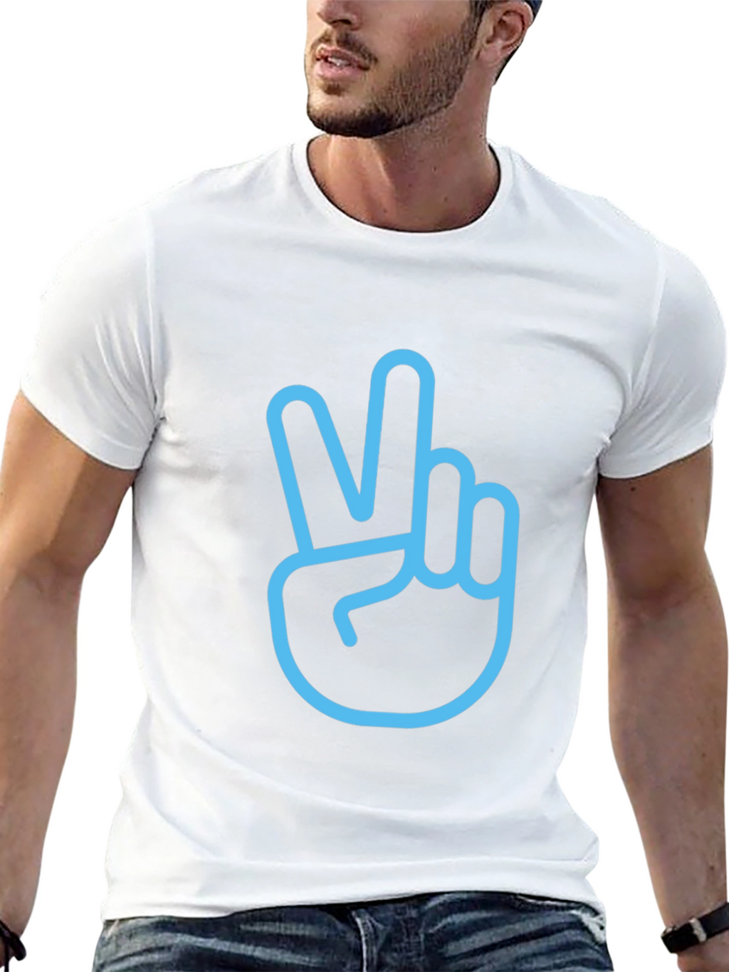 Peace Sign Graphic T-Shirt - Stylish Mens Black Tee