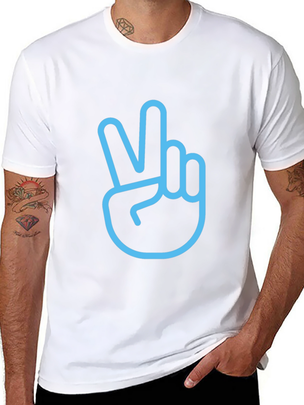 Peace Sign Graphic T-Shirt - Stylish Mens Black Tee