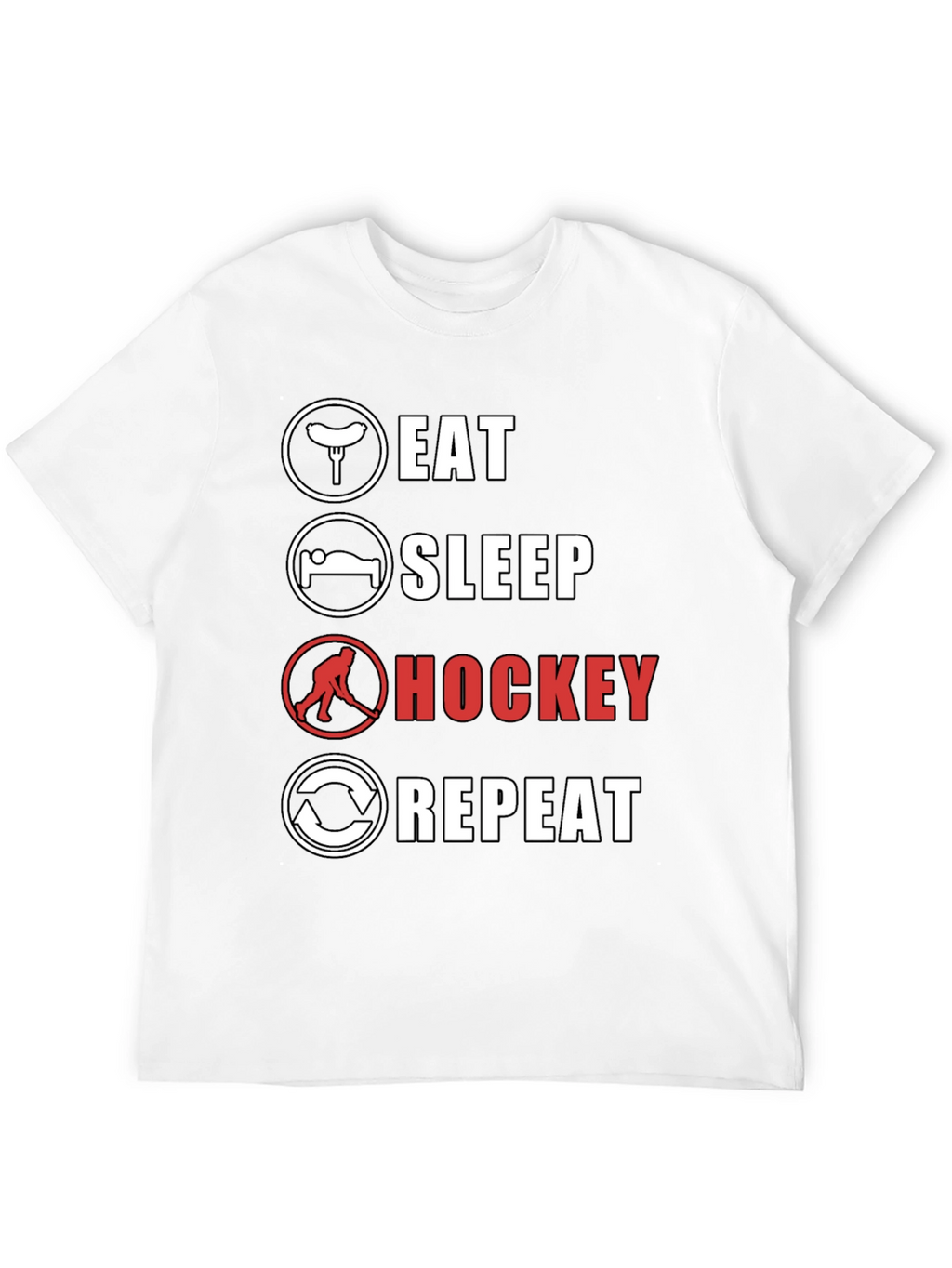 Eat Sleep Hockey Repeat Graphic Tee