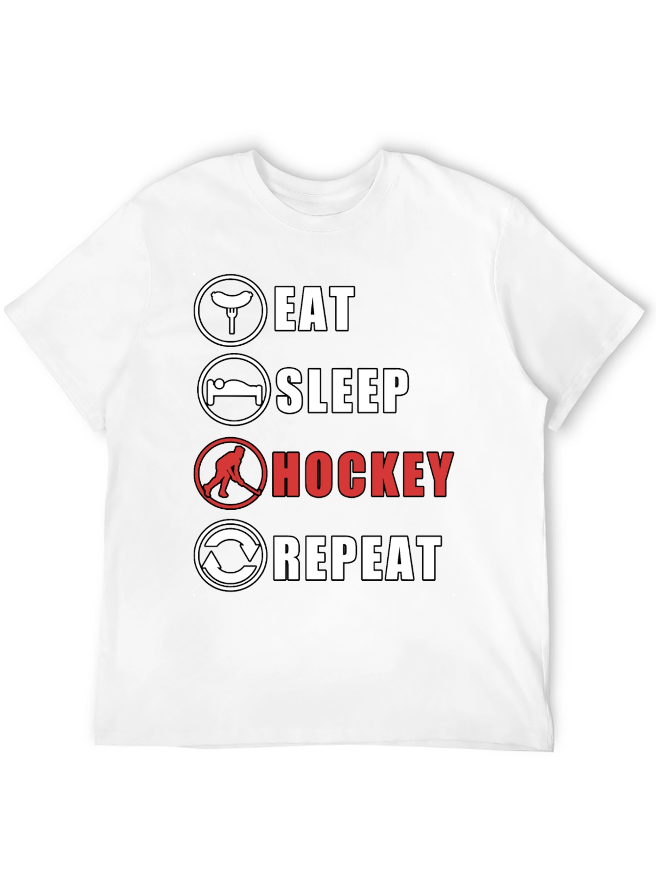 Eat Sleep Hockey Repeat Graphic Tee