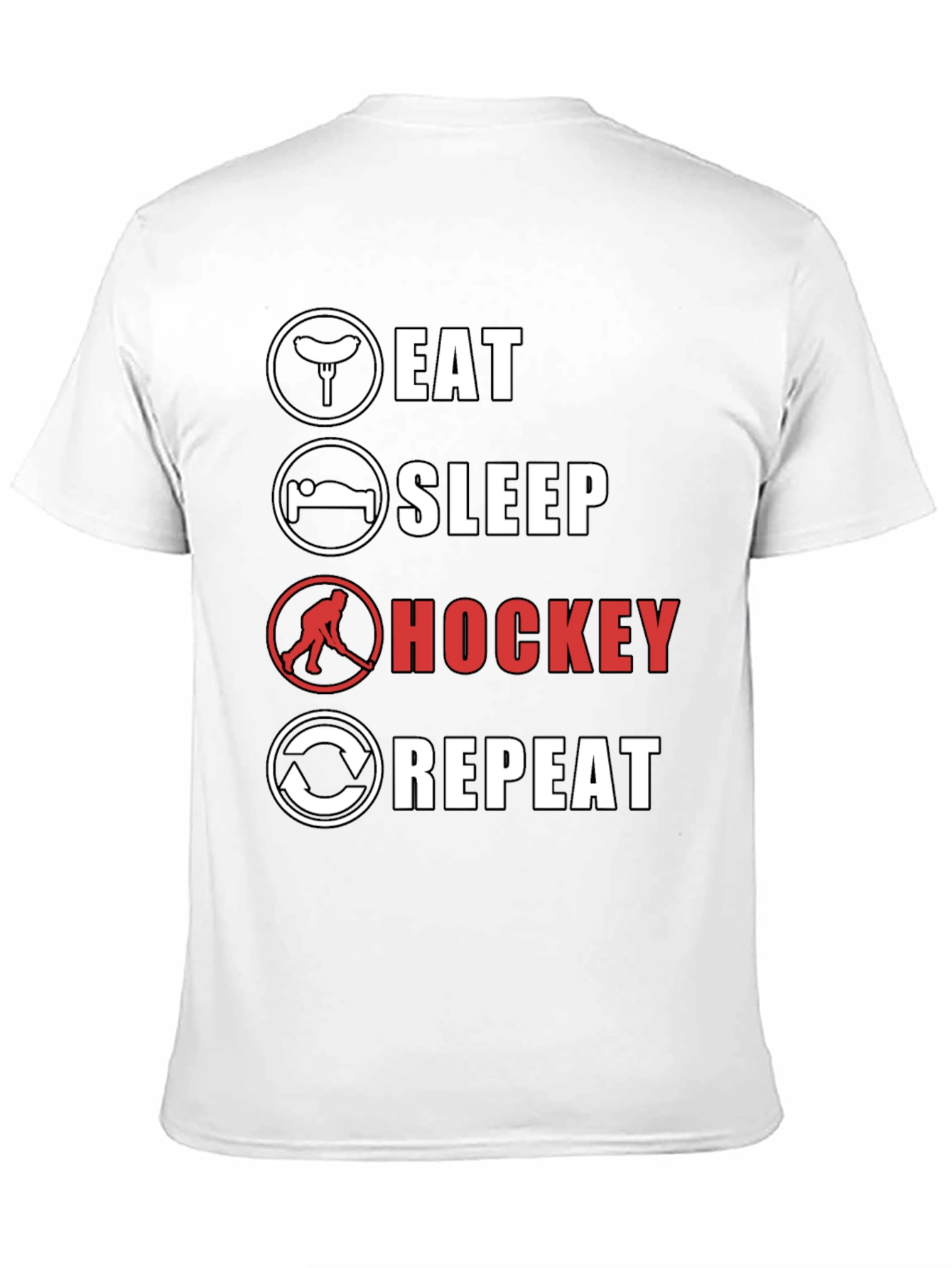 Eat Sleep Hockey Repeat Graphic Tee
