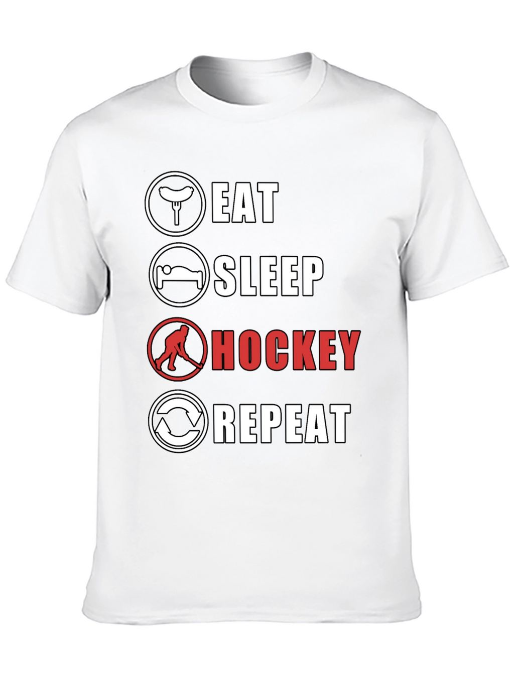 Eat Sleep Hockey Repeat Graphic Tee